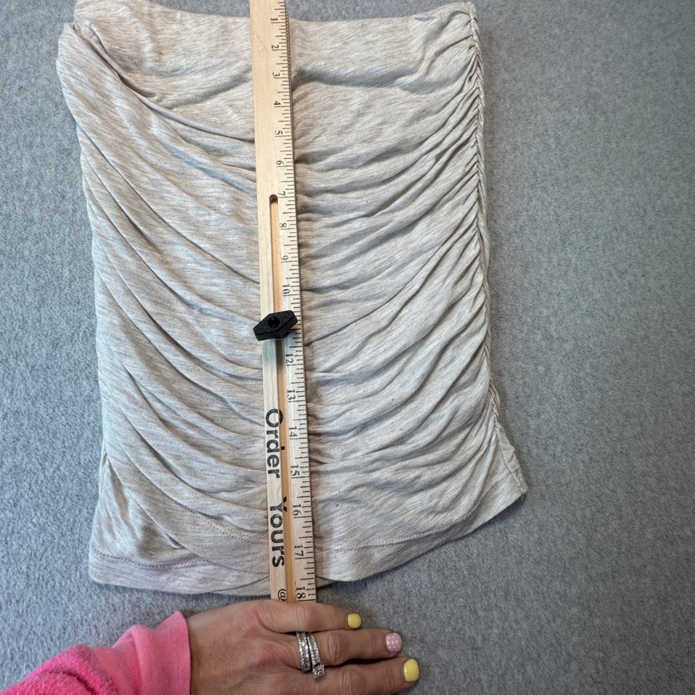 IRO Tube Top Gwen Strapless Draped Ruched Linen Blend Jersey Womens XS - Picture 3 of 7